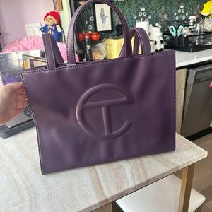 MEDIUM EGGPLANT TELFAR SHOPPING BAG PURPLE NEW WITH TAGS